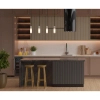 Liniowa lampa wisząca Santos PND-95331-4-BK nad wyspę szara biała czarna