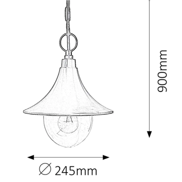 Zewnętrzna LAMPA wisząca KONSTANZ 8246 Rabalux metalowa OPRAWA zwis ogrodowy outdoor IP44 czarny