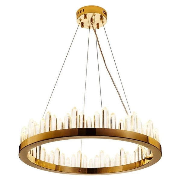 Kryształowy żyrandol Lusso DN918 gold Step LED do salonu złoty