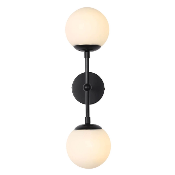 Salonowa lampa ścienna DORADO LP-002/2W L BK Light Prestige loftowa mleczna czarna