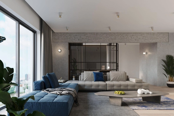 Kinkiet LAMPA ścienna SL.0679 okrągła OPRAWA betonowa tuba szara