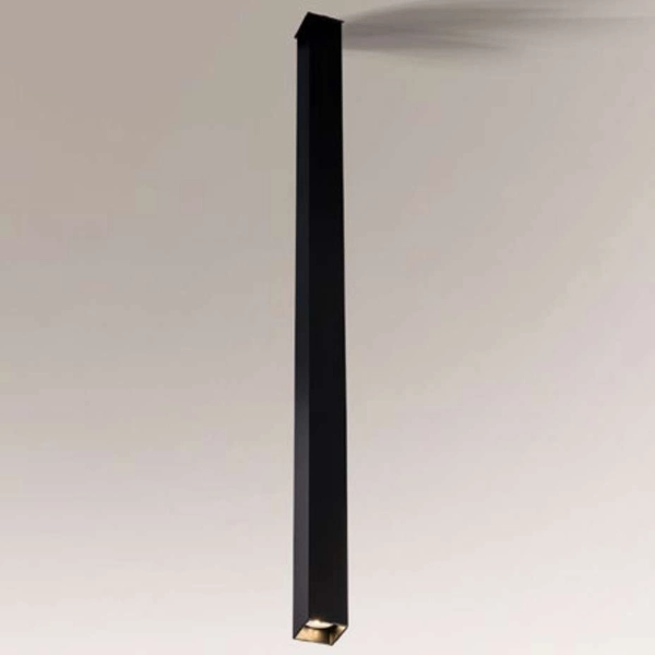 Sufitowa LAMPA biurowa DOHA 1704 Shilo metalowa tuba prostokątny downlight czarny