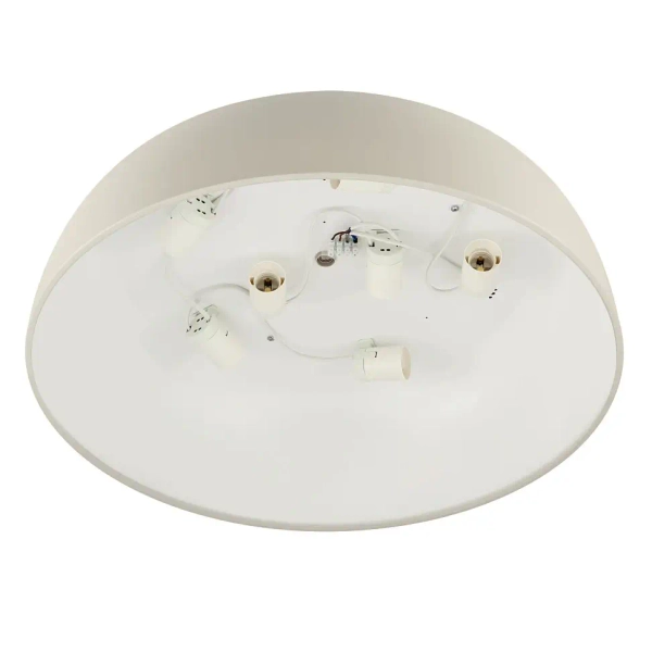 Okrągły sufitowy plafon SATELLITE 8018 do jadalni jedwabisty szary