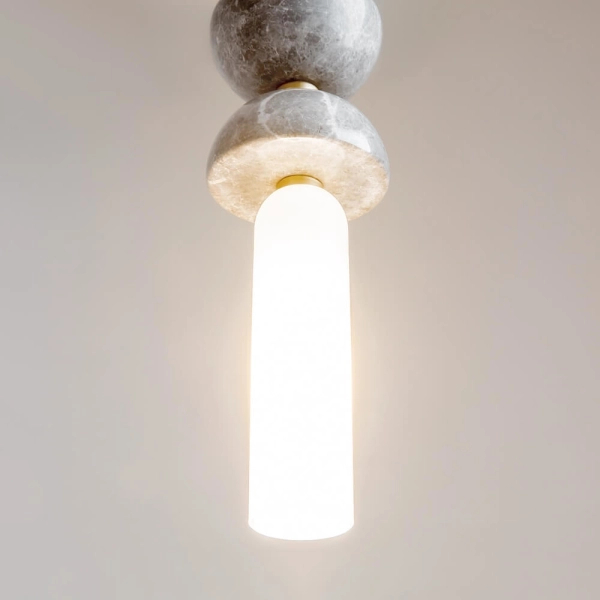Marmurowa lampa wisząca Kioto MOD178PL-01GR złota szara