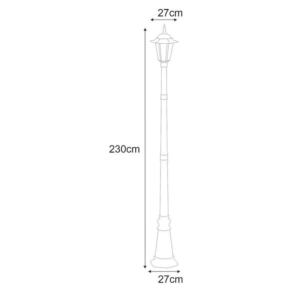 Lampa zewnętrzna Standard K-7064A/1 CZARNY ogrodowa czarna