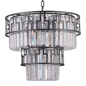 Żyrandol LAMPA wisząca FILIP PND-43493-7A Italux glamour OPRAWA kryształowy ZWIS crystal przezroczysta czarna