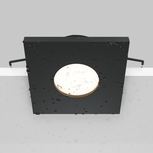 Kwadratowa lampa łazienkowa do zabudowy Stark DL083-01-GU10-SQ-B czarna