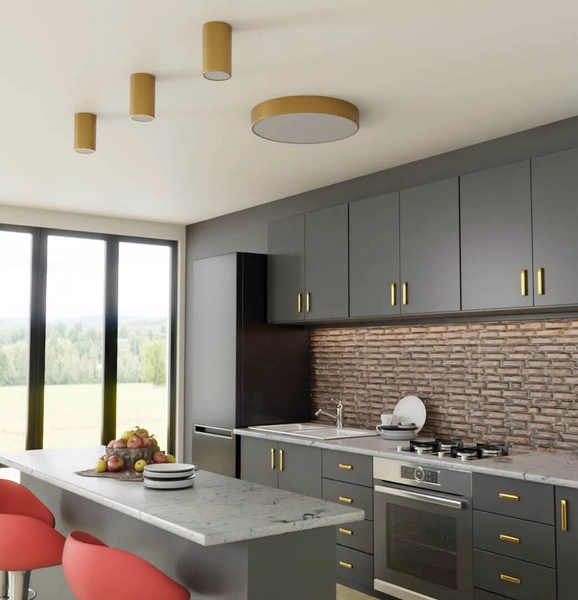 Złoty plafon salonowy 137623621078 z czujnikiem ruchu