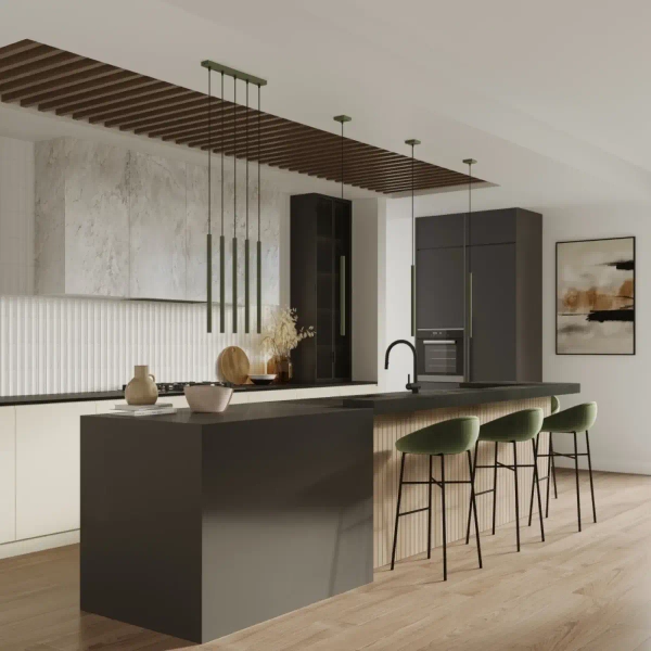 Lampa wisząca ryflowana PASTELO SL.1518 tubka podłużna oliwkowa