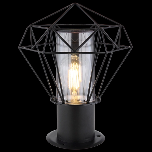 Zewnętrzna LAMPA sufitowa HORACE 31358 Globo druciana OPRAWA metalowa industrialna outdoor IP44 czarna