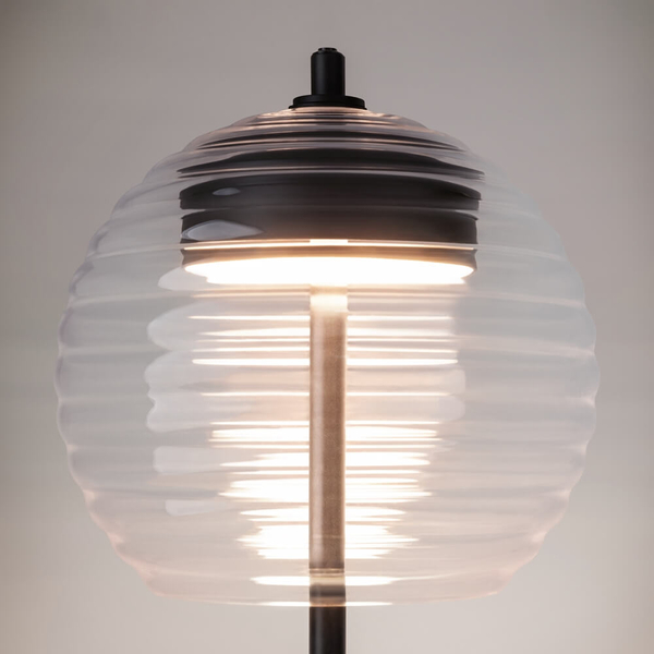 Stolikowa lampka Mystic P060TL-L12BK LED 8W 3000K kula czarna przezroczysta