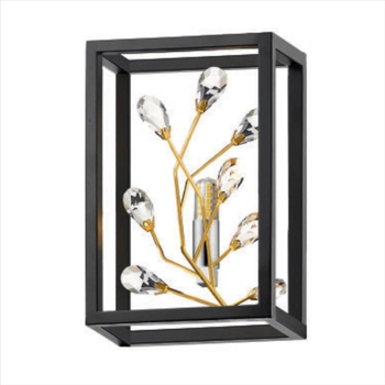 Designerski kinkiet Spring W0578-01A-B5TF na przedpokój czarny złoty