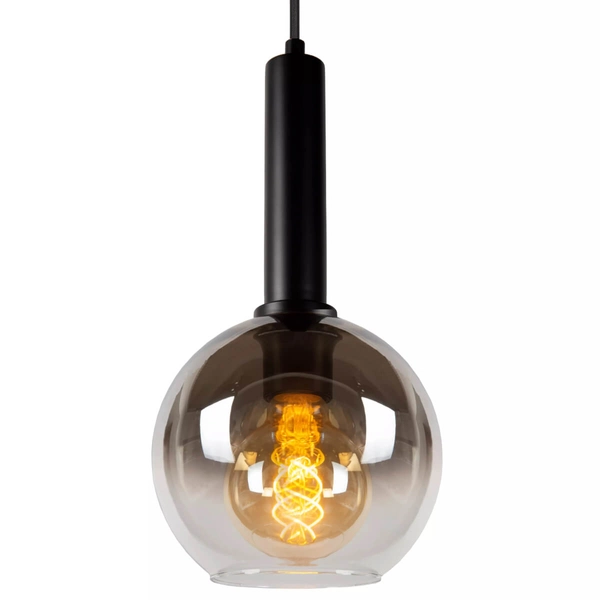 Wisząca lampa Marius kaskada nad stół czarna przydymiona