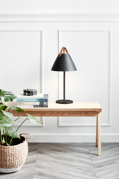 Klasyczna lampka stołowa Strap 46205003 Nordlux do salonu czarna