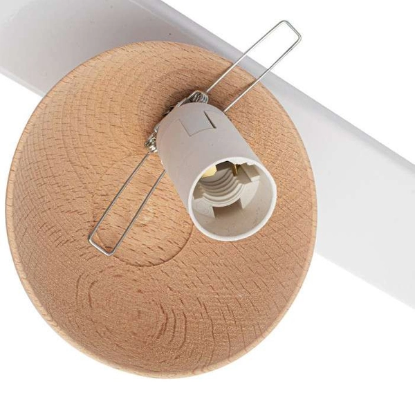 Skandynawska LAMPA sufitowa SFERA WOOD MLP5427 Milagro loftowa OPRAWA plafon szklane kule białe drewno