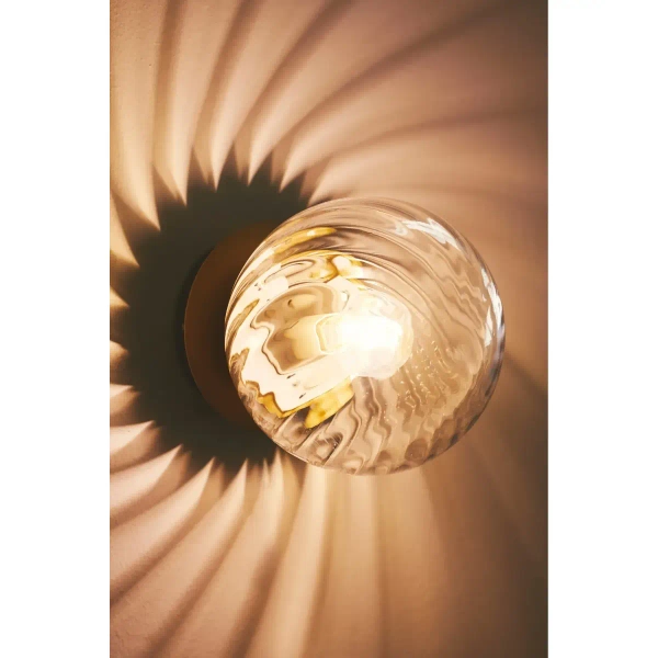 Szklany kinkiet ścienny CHISELL 2312111035 kulisty na przedpokój mosiądz