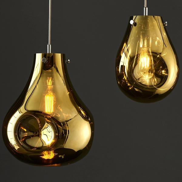 Szklana lampa wisząca L&-199518 Light& designerska nad stół złota