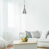 Metalowa lampa wisząca Trincola 5311 stożek do salonu nad stolik srebrny