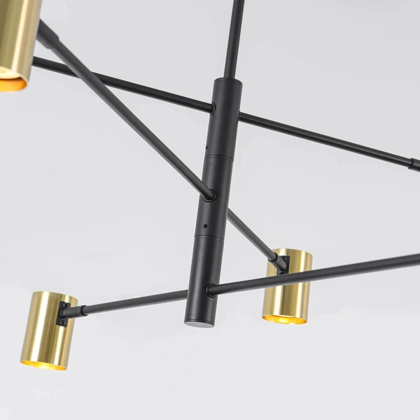 Złoty żyrandol lampa SNOW LP-731/6P GD Light Prestige salonowy metal tuba sticks