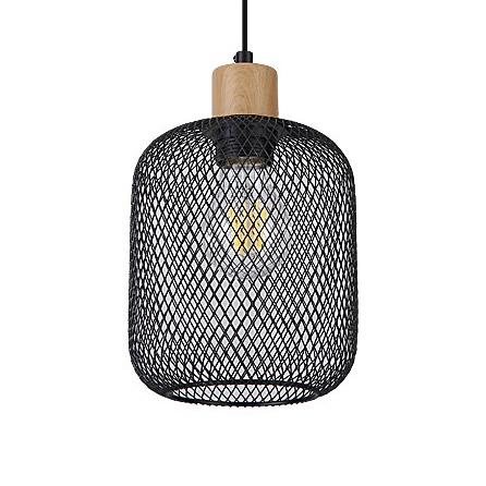 Metalowy zwis ażurowy Grendel 3131 czarna lampa wisząca do sypialni