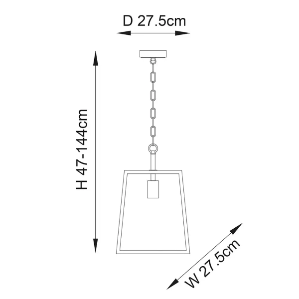 Łańcuchowa lampa wisząca Hurst 95835 szklana mosiądz przezroczysty