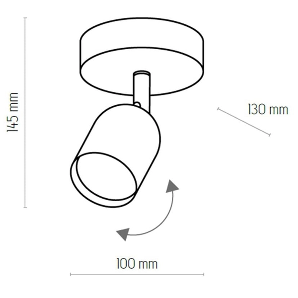 Sufitowa lampa tuba Top 3301 TK Lighting okrągła metalowa czarna złota