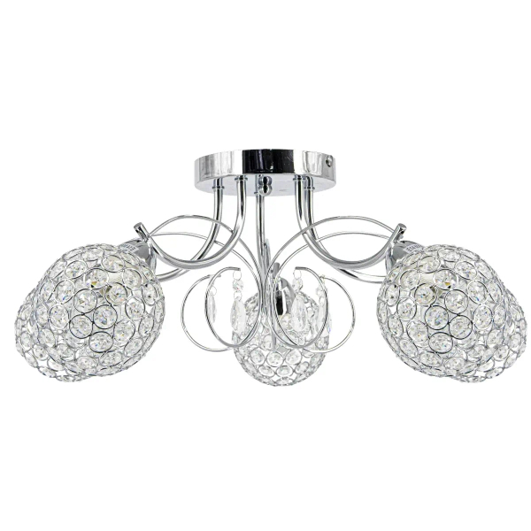 Kryształowa lampa sufitowa 8965/5 8C nad stół chrom