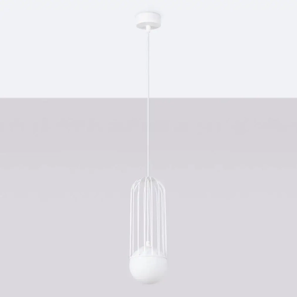 Lampa pojedyncza wisząca Brina SL.1331 Sollux kula zwis biała
