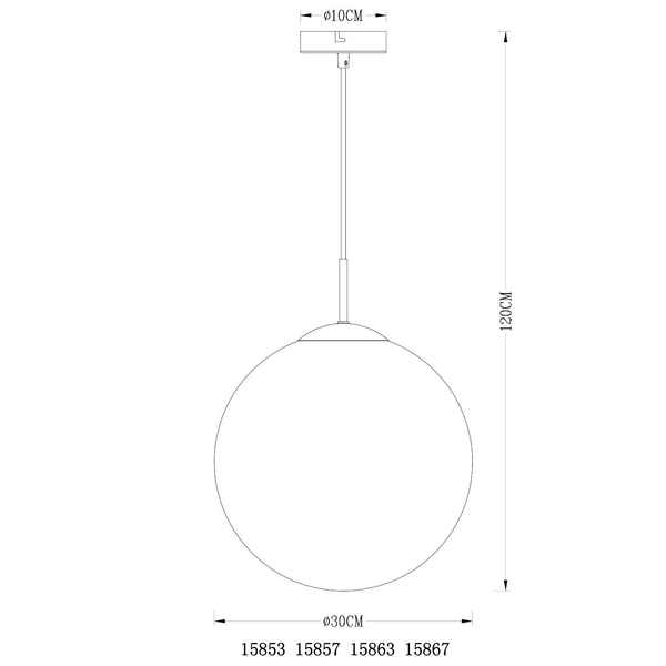 LAMPA wisząca VARUS 15853 Globo OPRAWA kula ball szklana chrom przezroczysta