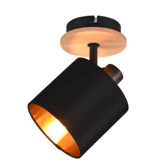 Przyścienna lampa regulowana IKERIS DL030-81331 drewniany czarny złoty