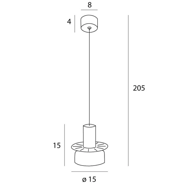Zwieszana lampa sypialniana SIGNATURE P0601 Maxlight LED 8W 3000K mosiądz przezroczysty