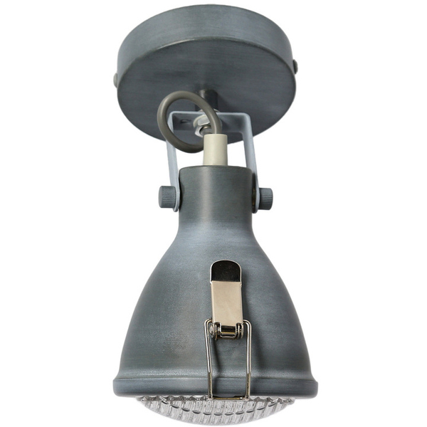 Industrialna lampa kinkiet CRODO 91-71101 reflektorek regulowany szary