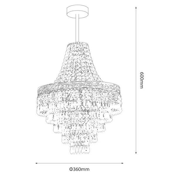 Pałacowy żyrandol do salonu Coral MLP1585 kryształowa czarny