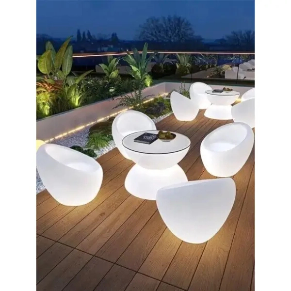 Stolik ogrodowy Party ES-TB017 Step LED 5W RGBW IP65 zmienna barwa biały