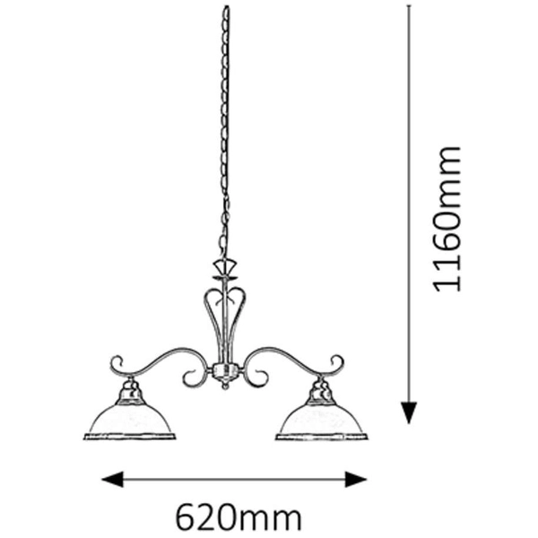 Wisząca LAMPA antyczna ELISETT 2757 Rabalux dekoracyjna OPRAWA metalowy ZWIS na łańcuchu brąz biały