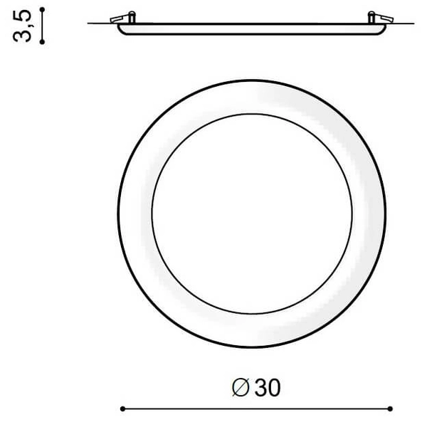 Okrągły plafon wpuszczany LINDA AZ2251 Azzardo LED 24W 3900K