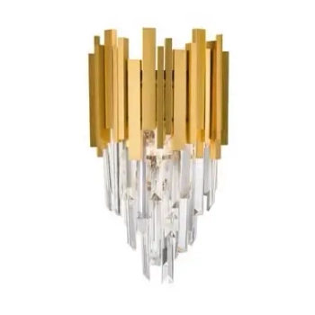 Ścienna lampa szklana Campana LE42287 kinkiet z kryształkami złoty outlet