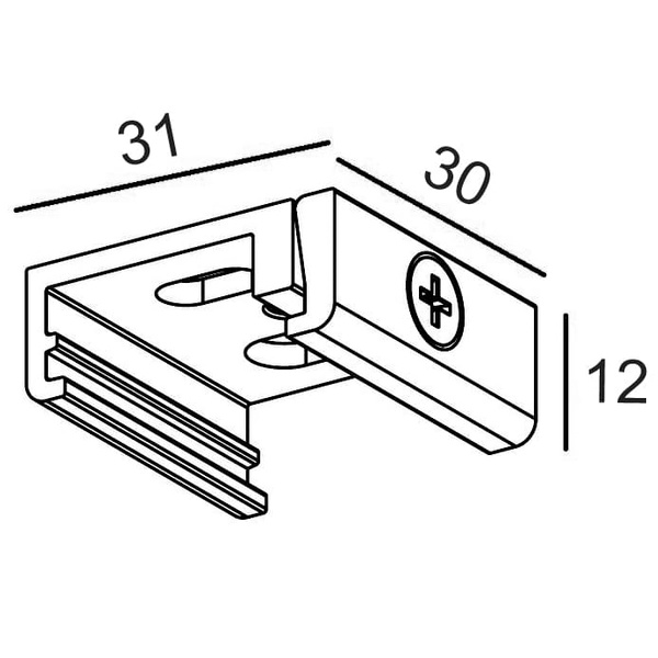 Krótki uchwyt do szyn MHT1-P1-BK TRACK Maxlight czarny
