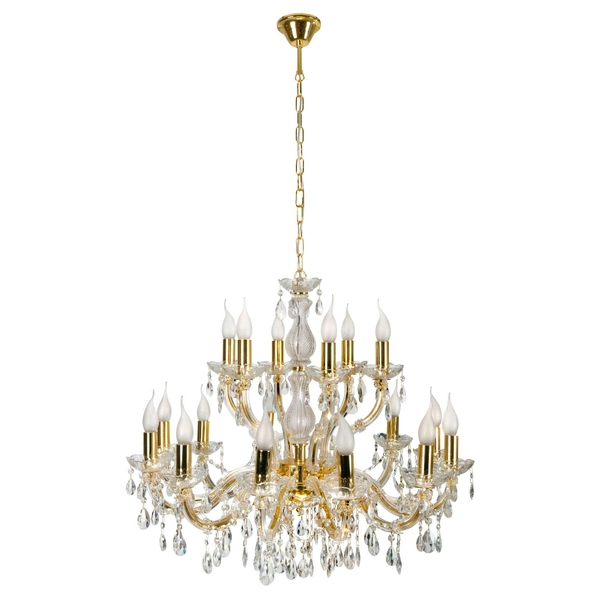Żyrandol świecznikowy Maria Teresa 30-94615 pałacowy kryształki złote