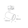 Sufitowa lampa 3-fazowa do systemu szynowego TIVA 65105NT/MG czarna