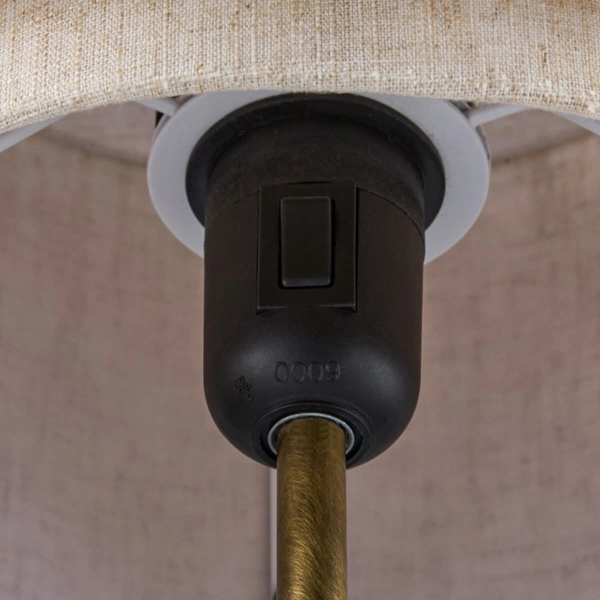 Ścienna lampa tkaninowa TAKAI 2320421018 do sypialni mosiądz beżowa