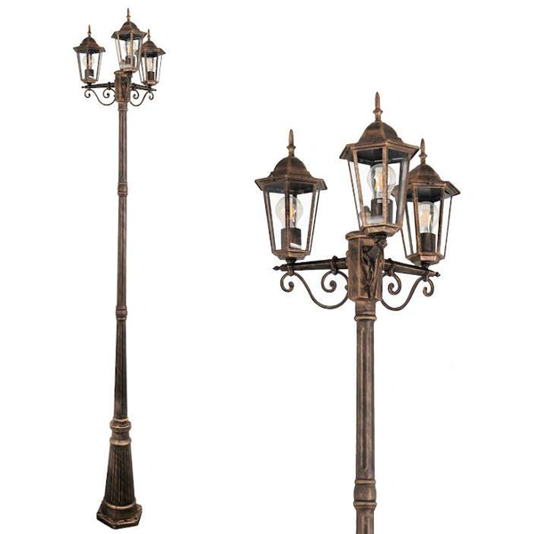 Stojąca LAMPA ogrodowa LIGURIA 313430 Polux klasyczna OPRAWA metalowa do ogrodu outdoor zewnętrzna IP43 patyna
