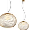 LAMPA wisząca CLARISA MDM-3842-1 GD Italux metalowa OPRAWA druciana ZWIS klatka ball złota