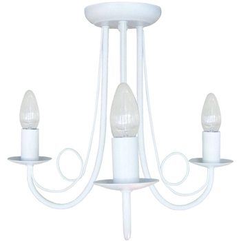 Pałacowa LAMPA sufitowa PERŁA LP-020/3P white Light Prestige metalowa OPRAWA świecznikowa biała