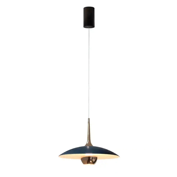 Lampa wisząca nad wyspę MANUKA czarna niebieska P0675 1xLED 12W 3000K kopuła