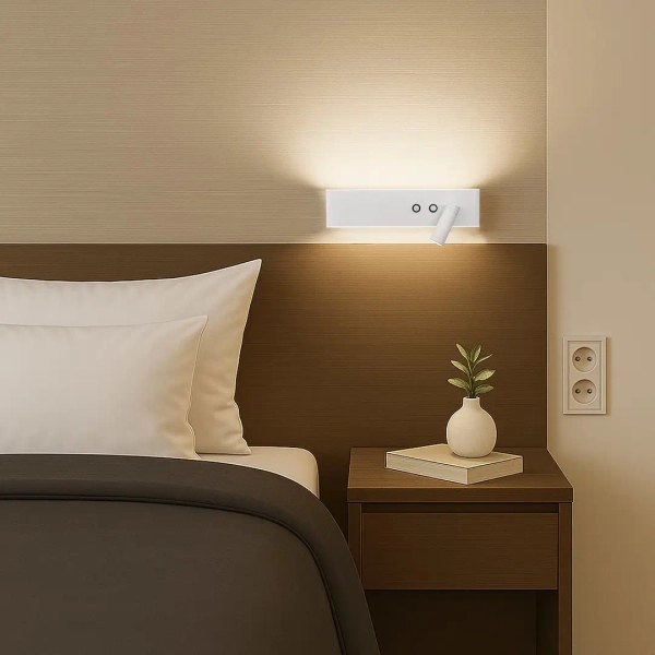 Minimalistyczny kinkiet Resort ML1569 LED 10W+3W 4000K biały