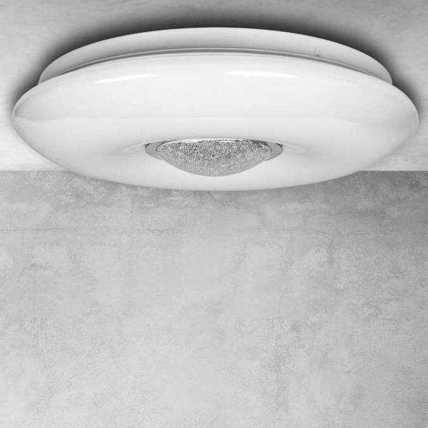 Plafon LAMPA sufitowa VELA ML4401 Milagro okrągła OPRAWA z pilotem LED 24W 3000K - 6000K kryształki białe