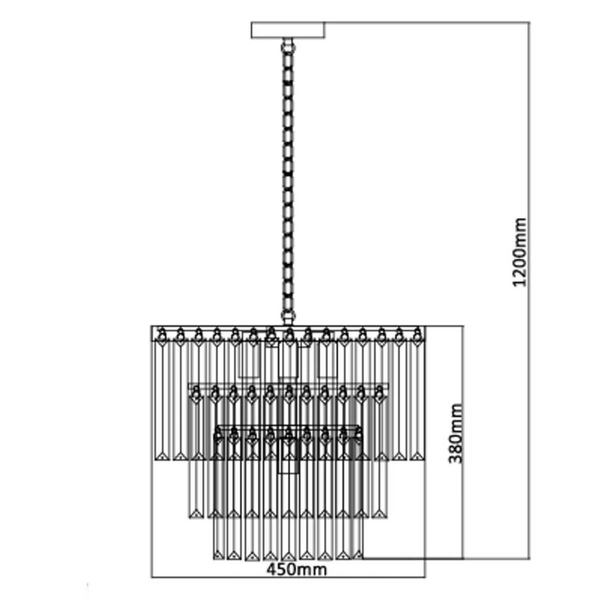LAMPA wisząca VETRO LP-2910/5P Light prestige kryształowa OPRAWA zwis na łańcuchu crystal glamour chrom przezroczysty