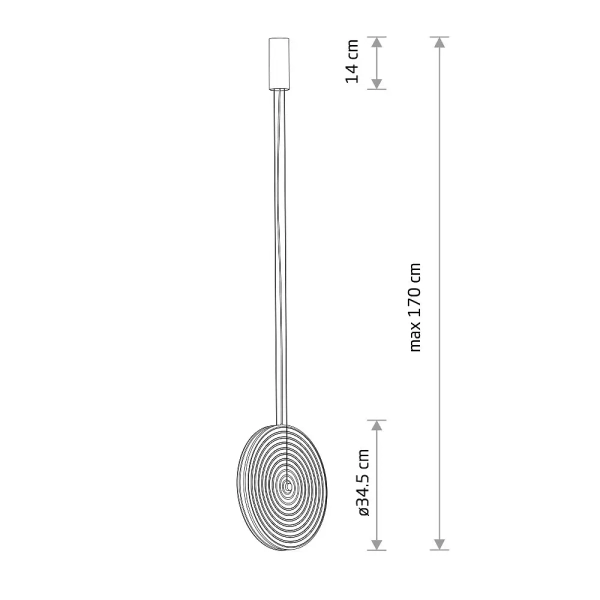 Lampa wisząca nad wyspę AURA LED przydymiona czarna dysk 1x22W 3000K do jadalni 12231