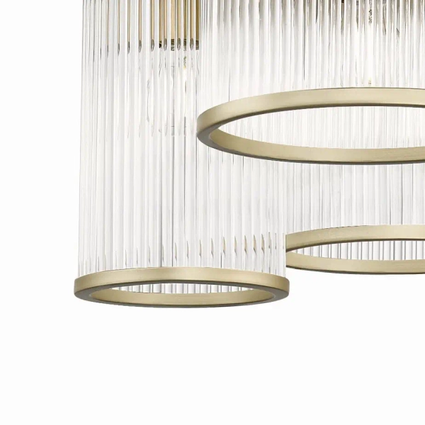 Szklana lampa sufitowa tubki Sergio C0528-04K-V6AC ryflowane złote